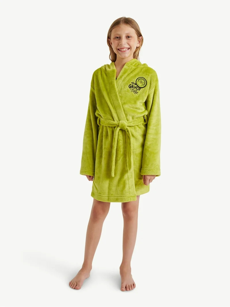Justice x Grinch Girls Long Sleeve Sleep Robe, One-Piece, Sizes 4-18 | Walmart (US)