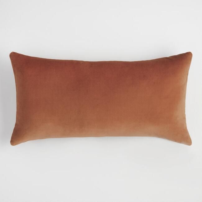 Copper Velvet Lumbar Pillow | World Market