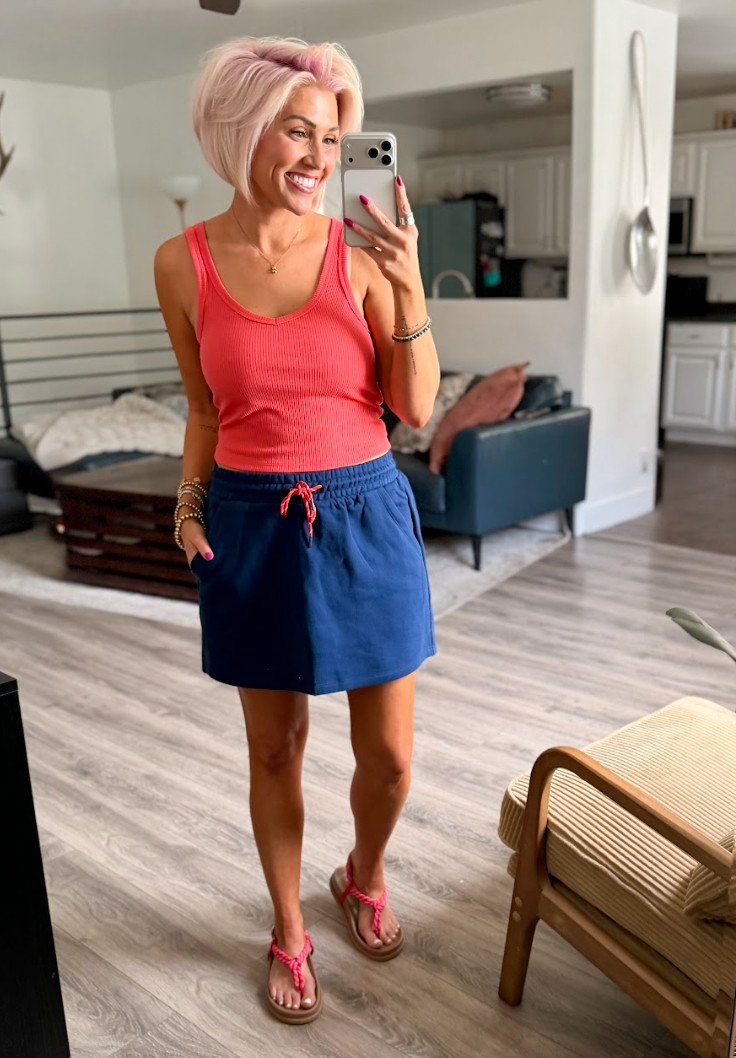 Walmart has great basics for summer!! Tank: Medium // Skirt: Medium // Shoes: TTS 

 