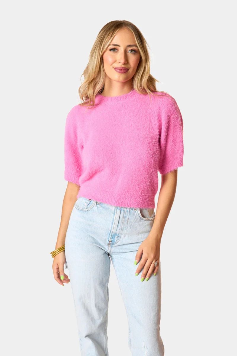 Macy Crop Sweater - Pepto | BuddyLove