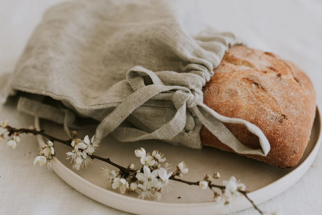Natural Linen Bread Bag/bread Loaf Bag/ Reusable Kitchen Bag/ - Etsy | Etsy (US)