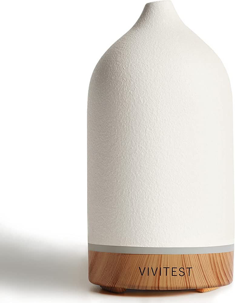 VIVITEST Ceramic Diffuse,Stone Essential Oil Diffuser, Ultrasonic Aromatherapy Diffusers (100ML) | Amazon (US)