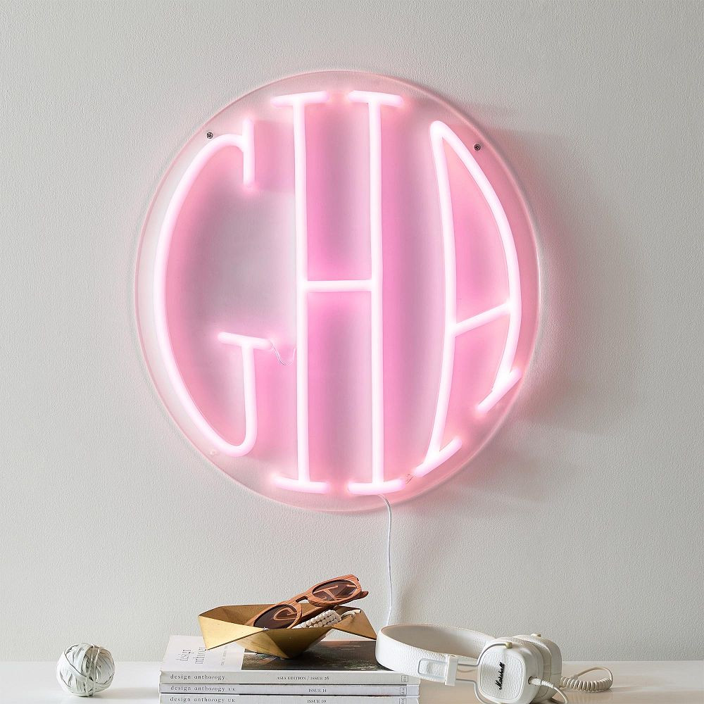 Create Your Own - Circle Monogram Neon LED Wall Light | Pottery Barn Teen