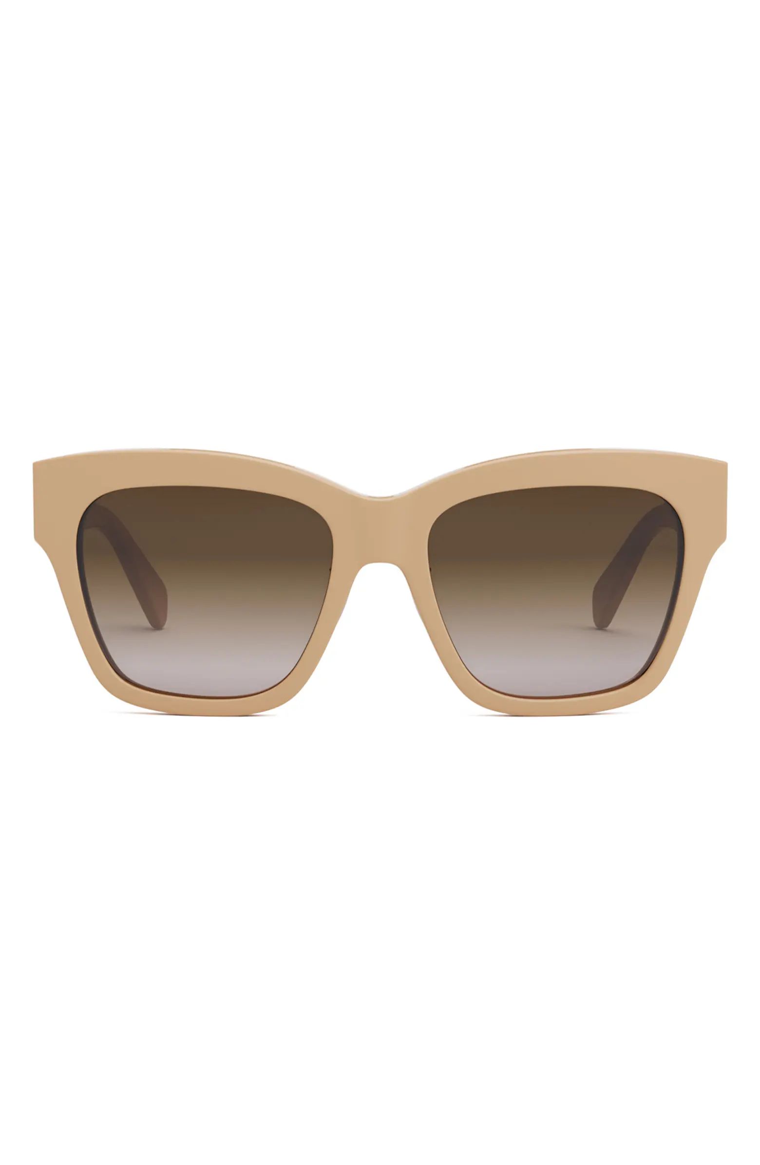 Sleek square frames elevate these eye-catching Italian-made sunglasses fitted with gradient lense... | Nordstrom