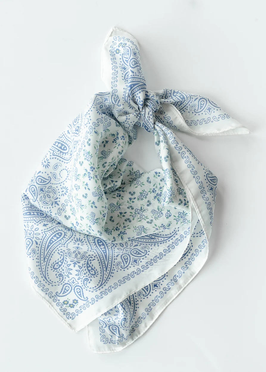 Blue Paisley Floral Bandana | Neck Scarf | Inherit Co. | Inherit Clothing Co.