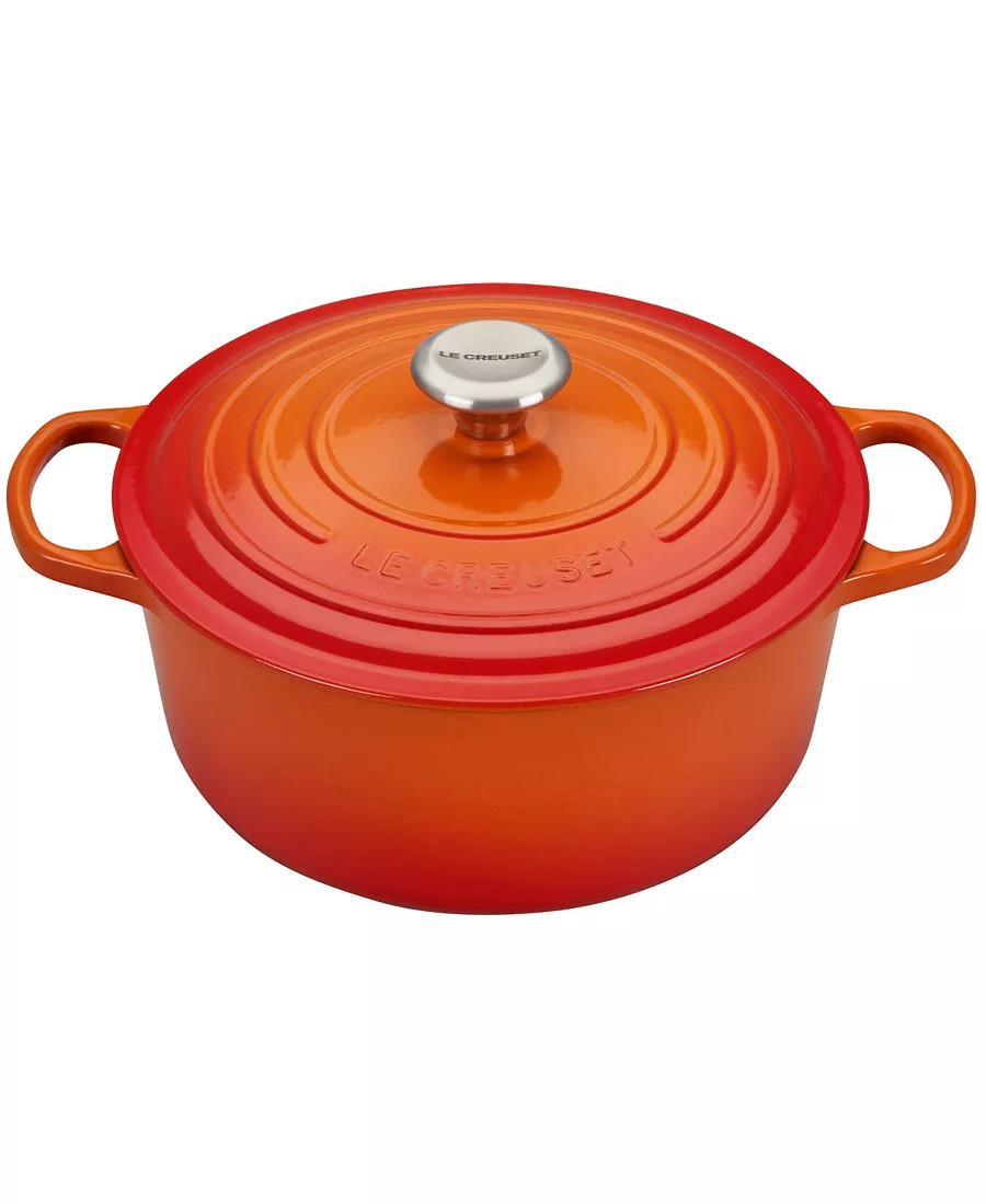 Signature Enameled Cast Iron 5.5 Qt. Round Dutch Oven | Macy's