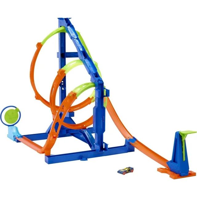 Hot Wheels Action Corkscrew Triple Loop Track Set with 1 Toy Car - Walmart.com | Walmart (US)