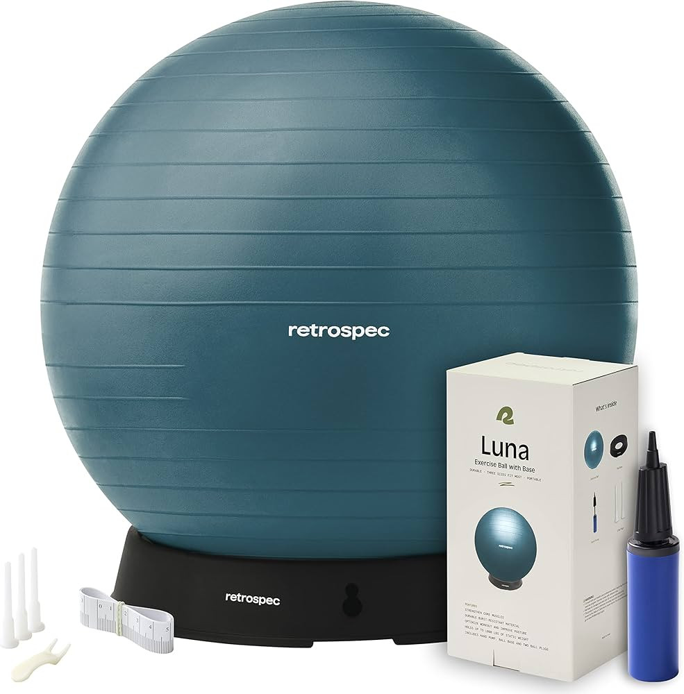 Retrospec Luna Exercise Ball with Pump - Anti-Burst Fitness Equipment for Yoga, Core Training & S... | Amazon (US)