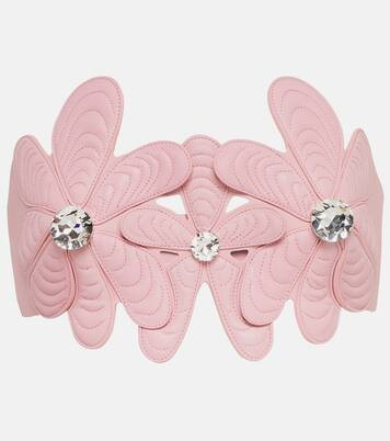 Mussel Flower embellished leather strapless top | Mytheresa (US/CA)