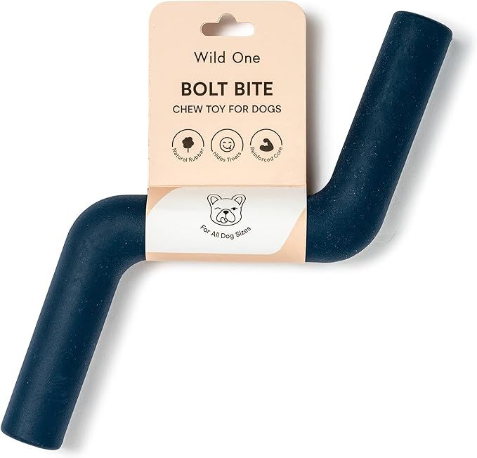 Wild One, Bolt Bite Dog Toy, Navy, 100% Natural Rubber, Fun to Chew, Chew Toy, Treat Dispensing, ... | Amazon (US)