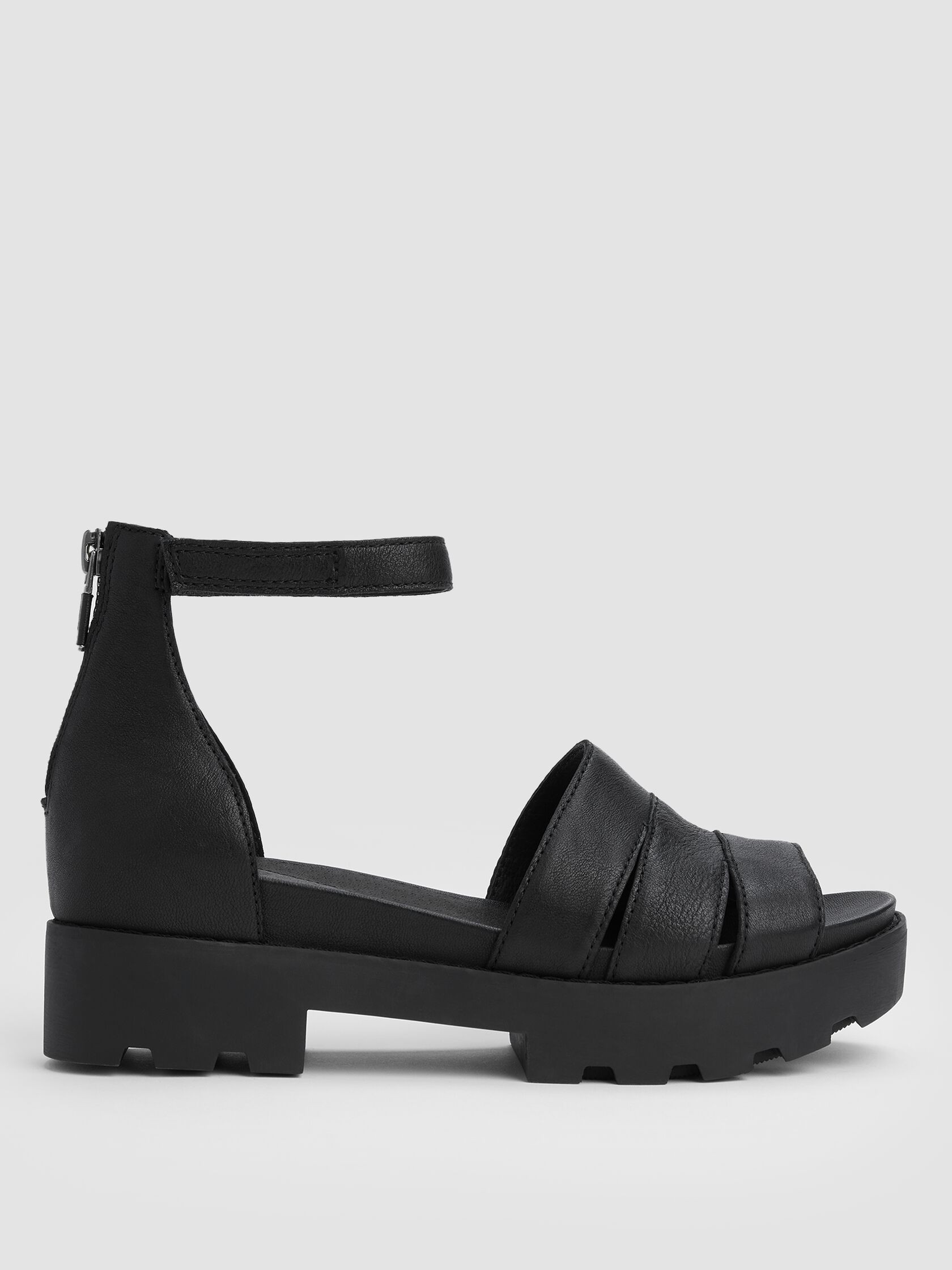 Heir Tumbled Leather Wedge Sandal | Eileen Fisher