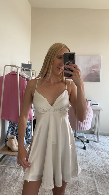 The perfect white satin dress for all my bride to be’s! 💍

I’m wearing an XS, fits true to size. I love the strappy back! You can wear this as an engagement photo outfit, to your rehearsal dinner, your bridal shower, etc. I’ll link a few other white dresses I love below too!

White dresses, satin white dress, rehearsal dinner dress, engagement photo dress, bride to be, engagement photoshoot dress, engagement party dress, engagement photo outfits, engagement photos, lulus white dresses, lulus dresses, bridal dresses, bridal luncheon, bridal shower dress, white mini dress, wedding shower dress, bridal shower outfit, white bridal shower dress, bridal shower dress bride, wedding outfits

#LTKSeasonal #LTKWedding #LTKStyleTip
