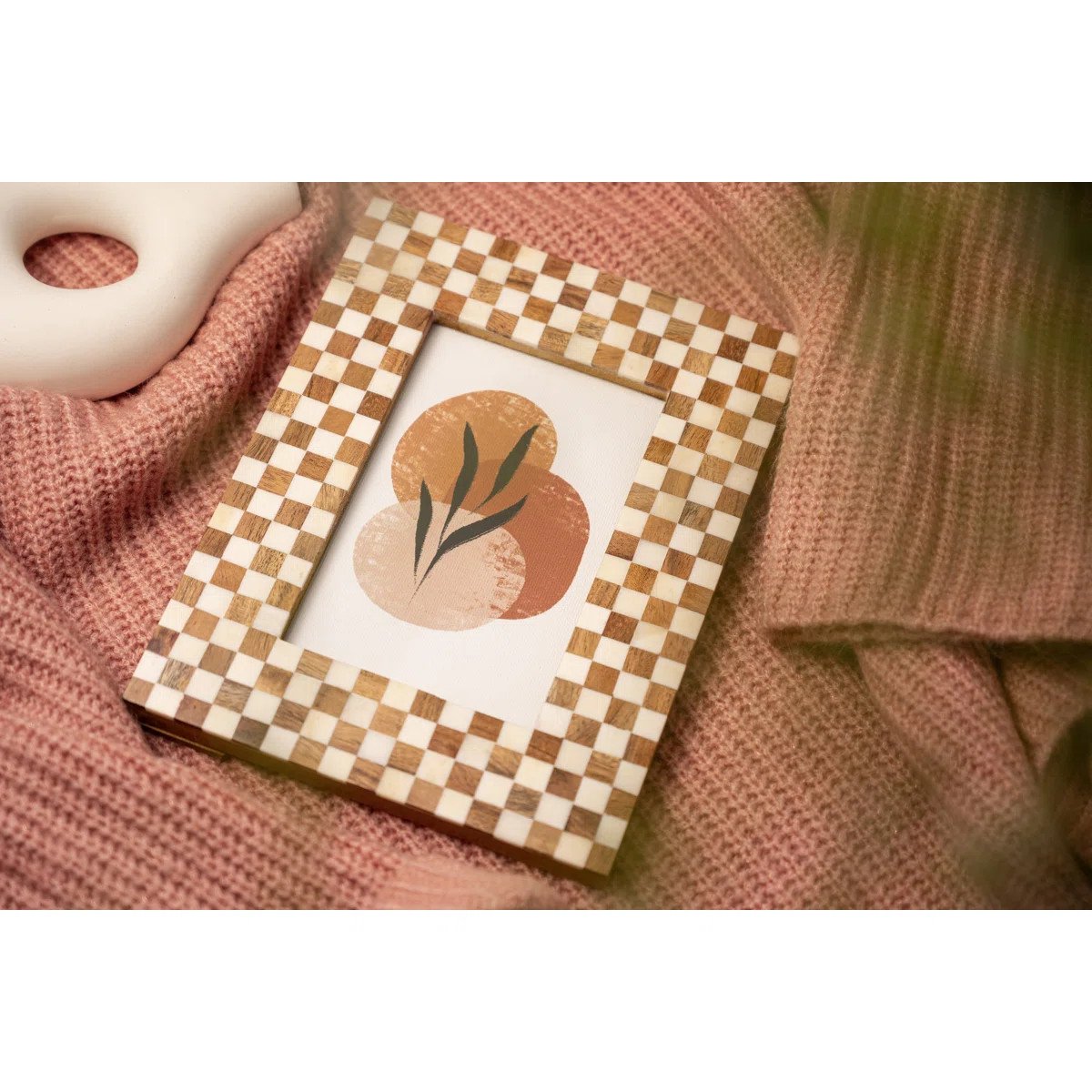 Picture Frame Bone & Wood Checkered Design | Wayfair North America