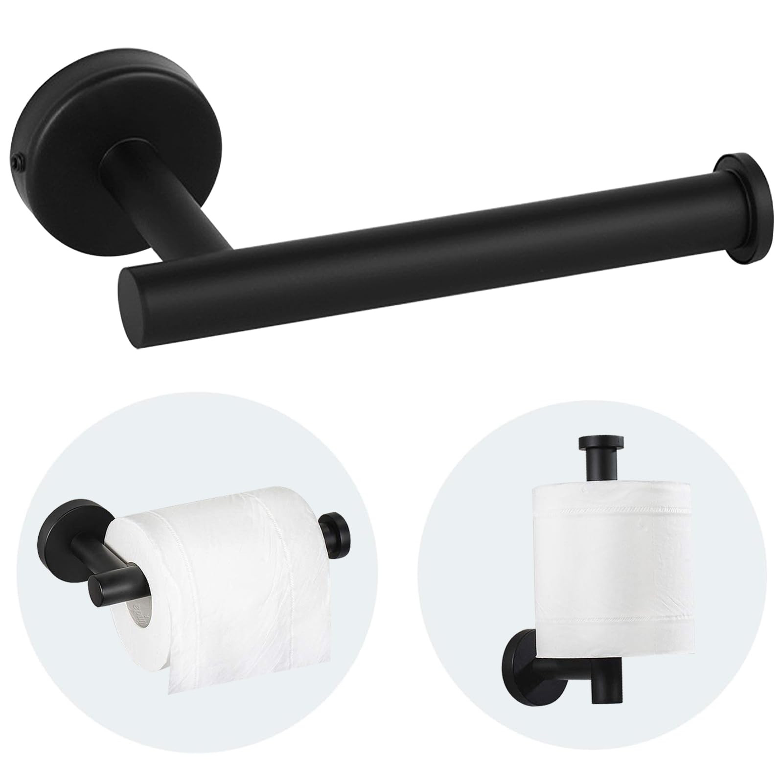 Toilet Paper Holder - SUS 304 Stainless Steel Toilet Paper Holder Wall Mount, Toilet Paper Roll Holder for Bathroom, Kitchen, Washroom - Matte Black | Amazon (US)