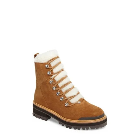 MARC FISHER Womens Beige Goring 1 Platform Izzie Round Toe Block Heel Lace-Up Leather Hiking Boots 7.5 M | Walmart (US)