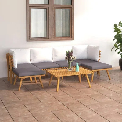 Garden Lounge Set Dark Grey and White Outdoor Patio Sofa Set Contemporary Design | Wayfair North America
