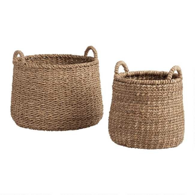 Noelle II Natural Hyacinth Tote Basket | World Market