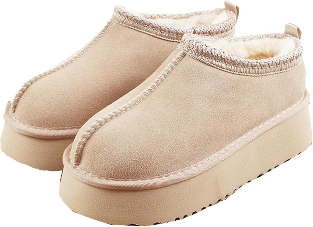 Gegefur Women's Snow Boots Platform Boot Fur Lined Slip On Short Boots | Amazon (US)