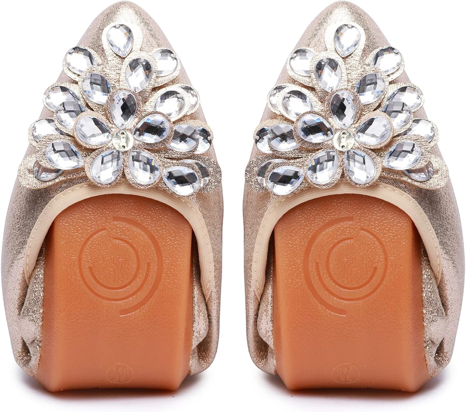 Stylein Women Ballet Flats Rhinestone Bee Ballerina Shoes Foldable Sparkly Comfort Slip on Flat S... | Amazon (US)