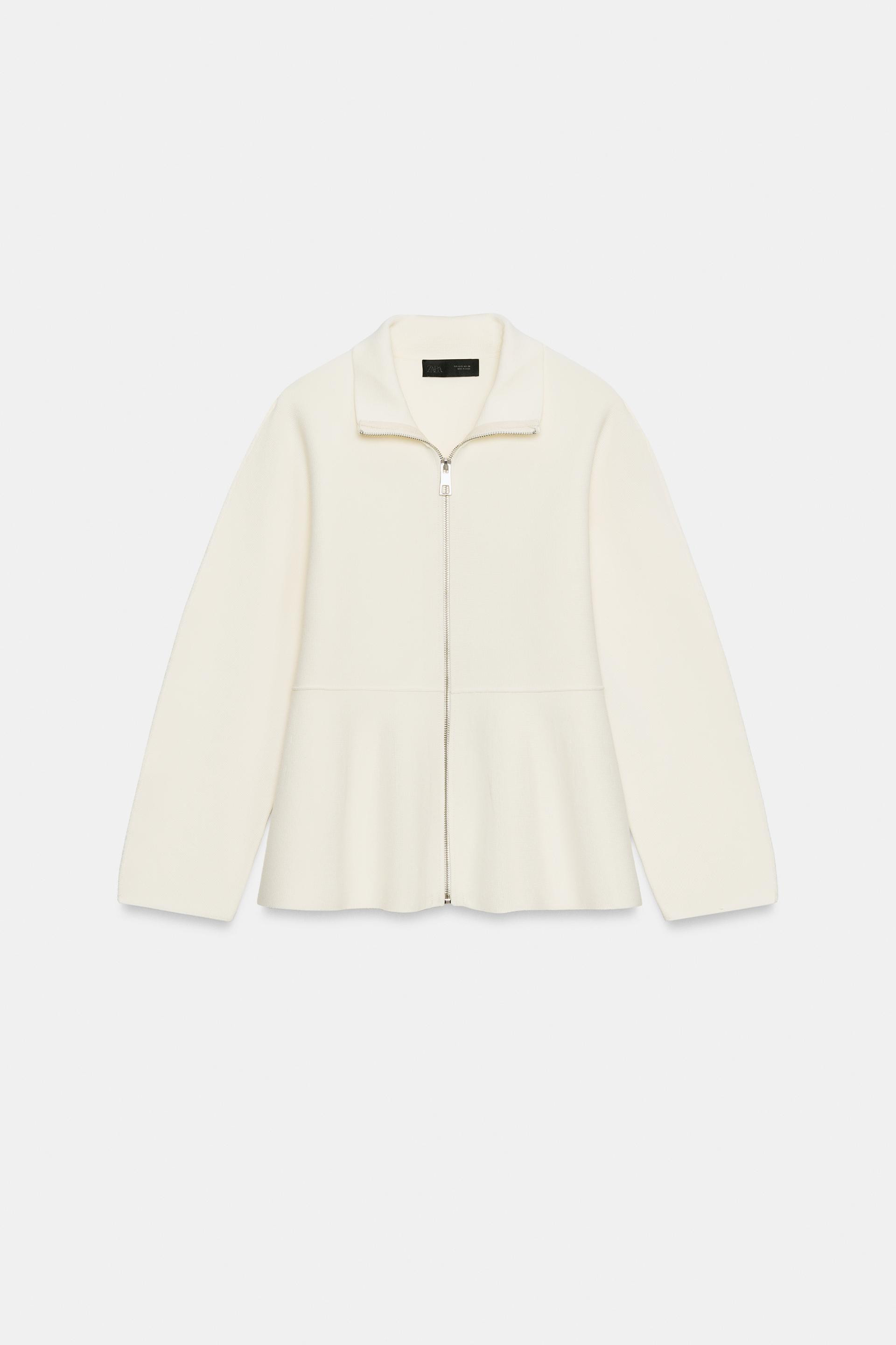 GILET EN MAILLE PEPLUM ZIPPÉ | Zara FR