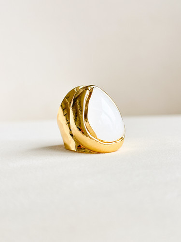Tear Drop Ring - White | Easton Elle US