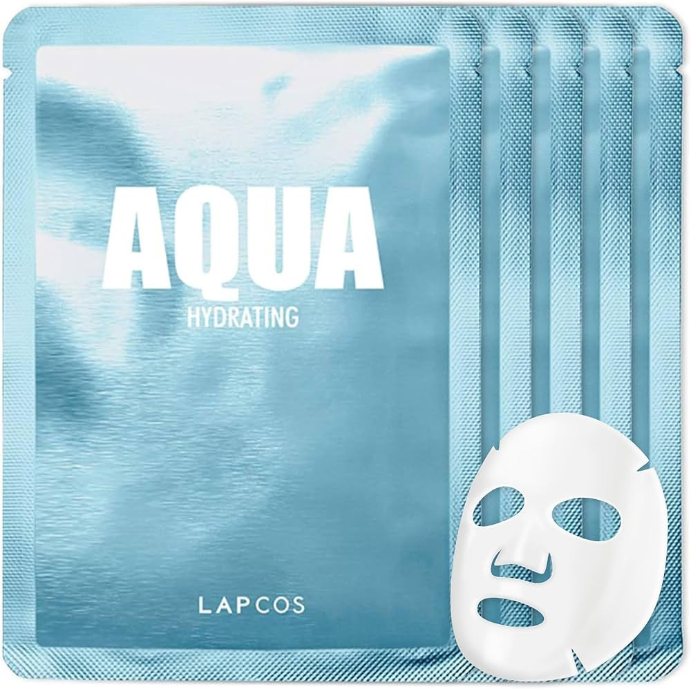 LAPCOS Aqua Sheet Mask, Hydrating Daily Face Mask with Seawater and Plankton Extract to Nourish S... | Amazon (US)