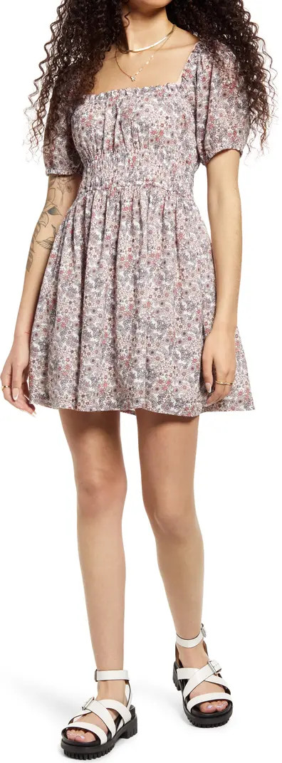 BP. Shirred Puff Sleeve Cotton Prairie Dress | Nordstrom | Nordstrom