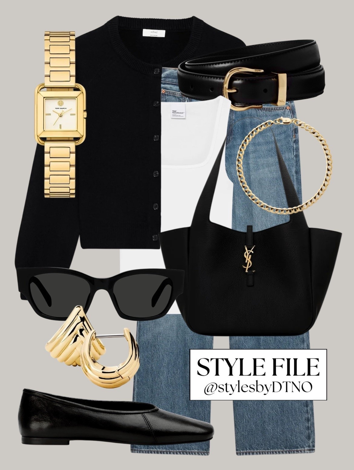 Styling a black Aritzia wool cashmere cardigan with a white tank top, high rise wide leg jeans, Tony Bianco leather flats, and a Saint Laurent small bea shopper bag (affordable alternatives are listed below)

Tags: Spring Outfit, Minimalist Fashion, OOTD, What To Wear, Elevated Casual, Neutral Fashion, Capsule Wardrobe 2026, Look For Less, Outfit Inspo, Style Guide, Effortless Chic, High Street Fashion, Quiet Luxury Style, Everyday Outfit,

#LTKootd #LTKSeasonal #LTKSaleAlert