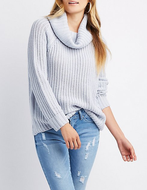 Shaker Stitch Cowl Neck Sweater | Charlotte Russe