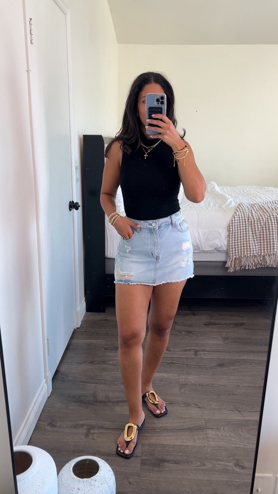 Amazon summer to fall try on haul. Denim skirt size medium, mock neck bodysuit size small 

#LTKStyleTip #LTKSeasonal #LTKFindsUnder50