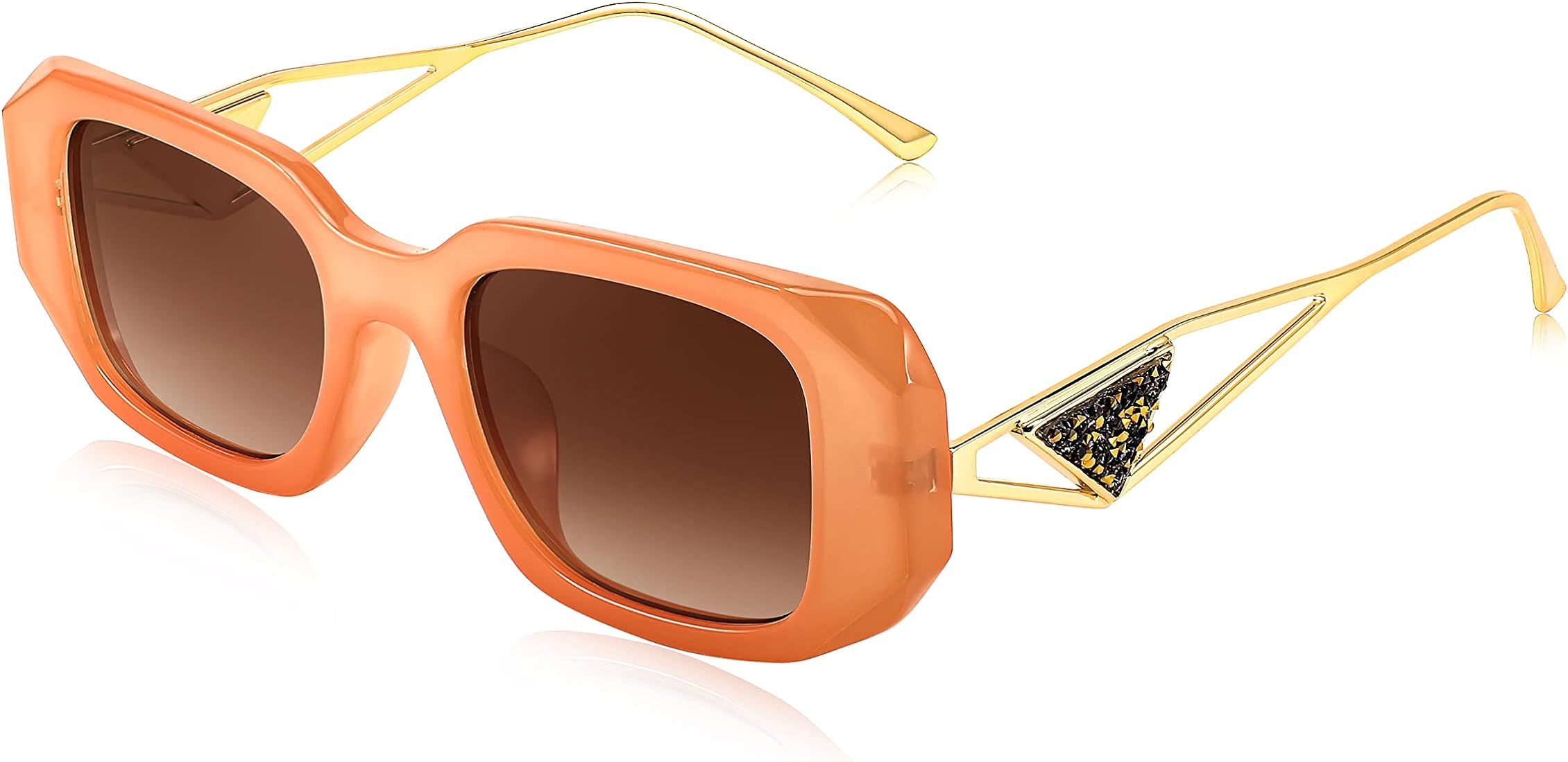 FEISEDY Retro Rectangle Sunglasses for Women Trendy Small Square Sunglasses 90s Vintage Shades B2... | Amazon (US)