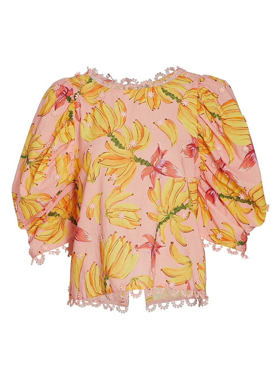 Women's Banana Taste Puff-Sleeve Blouse - Light Pink - Size Small | Saks Fifth Avenue
