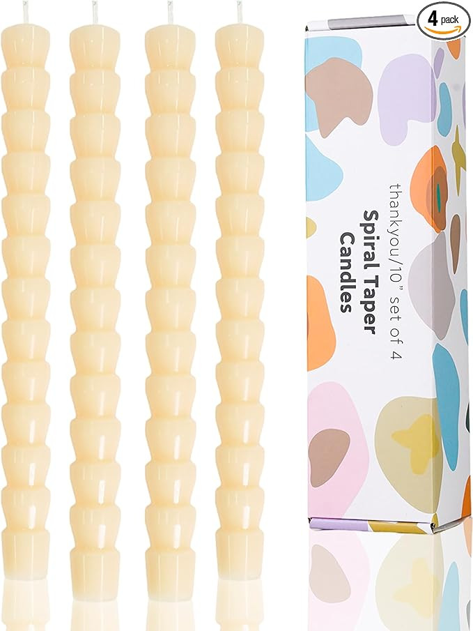 Ivory Taper Candles Unscented Bamboo CandlesStick for Wedding Decoration, Celebrations, Holiday C... | Amazon (US)