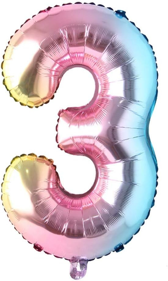 40 inch Rainbow Gradient Colorful Big Size Number Foil Helium Balloons Birthday Party Celebration... | Amazon (US)