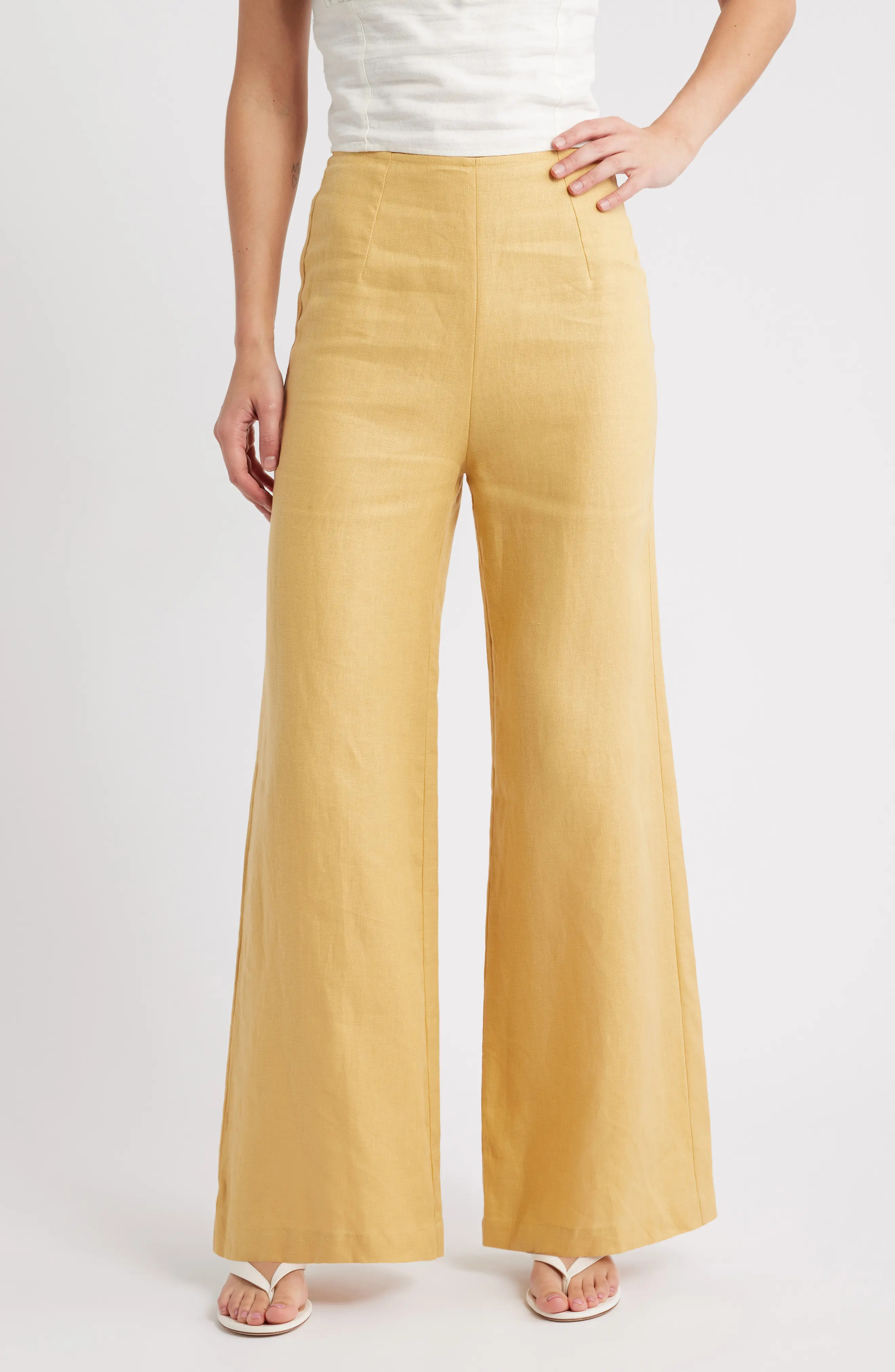 Syna Wide Leg Linen Pants (Women) | Nordstrom | Nordstrom