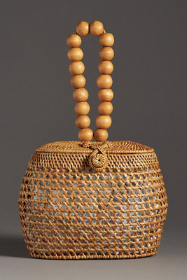 Rattan Beaded Bucket Bag | Anthropologie (US)