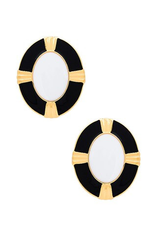 Heaven Mayhem Crest White Earrings in Black & White from Revolve.com | Revolve Clothing (Global)