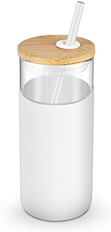 tronco 20oz Glass Tumbler Straw Silicone Protective Sleeve Bamboo Lid - BPA Free | Amazon (US)