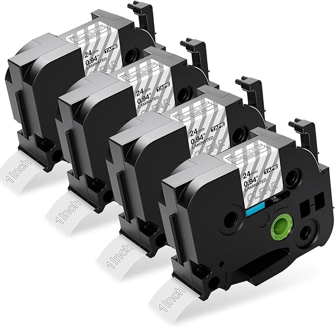 Oozmas Compatible 24 mm Label Replacement for Brother White on Clear Tape 24mm TZ TZe-155 Standar... | Amazon (US)
