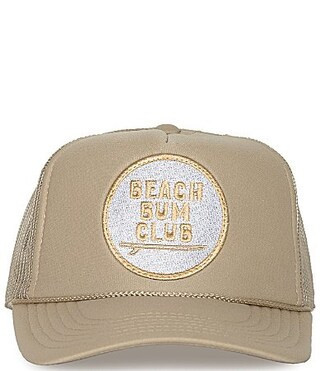 Friday Feelin' Beach Bum Club Baseball Cap - Khaki | Dillard's