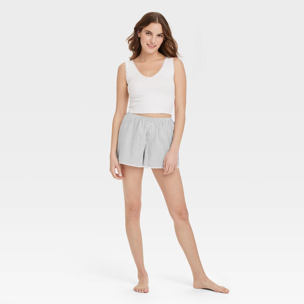 Women's Lace Trim Boxer Pajama Shorts - Colsie™ | Target