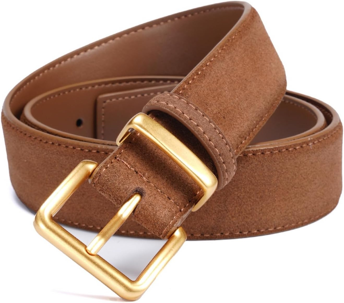 Women's Wide Suede Belt, Square Buckle | Amazon (US)