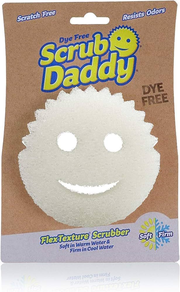 Scrub Daddy- Scrub Daddy Dye Free- FlexTexture Sponge, Soft in Warm Water, Firm in Cold, Deep Cle... | Amazon (US)