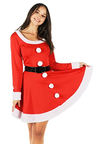 Tipsy Elves Women's Christmas Santa Spinner Dress with Belt Size XX-Large | Amazon (US)