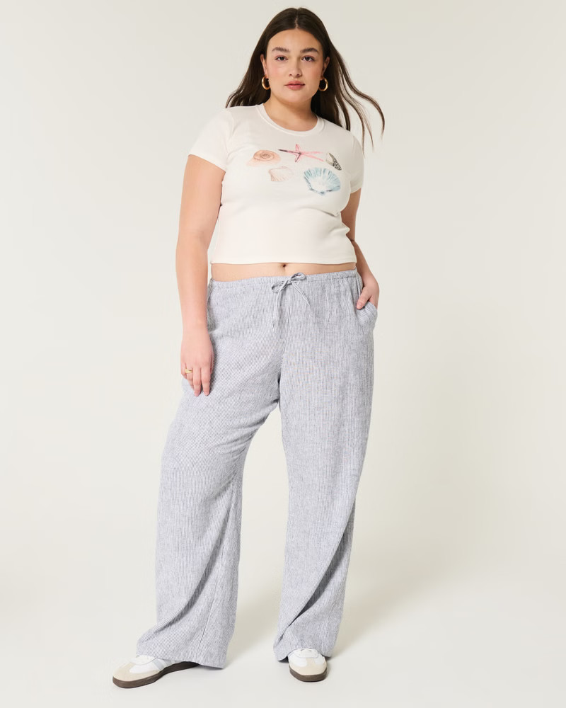 Linen-Blend Pull-On Baggy Pants | Hollister (US)