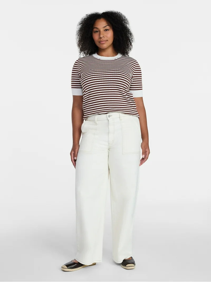 Time and Tru Women's Wide Leg Utility Trousers, 31" Inseam, Sizes 0-20 | Walmart (US)