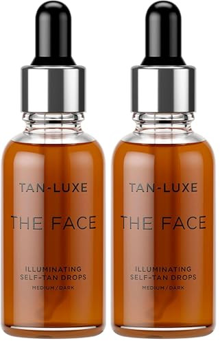 Tan-Luxe The Face, Illuminating Self Tan Drops, Custom Face Tanner for a Natural Looking Glow, Skincare Benefits, Mix with Moisturizer or Serum, Cruelty-Free, 1.01 fl. oz (Pack of 2) | Amazon (US)