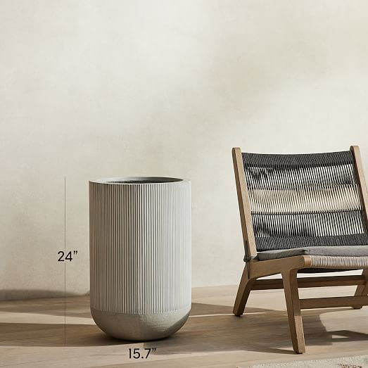 Textured Radius Ficonstone Indoor/Outdoor Planters | West Elm (US)