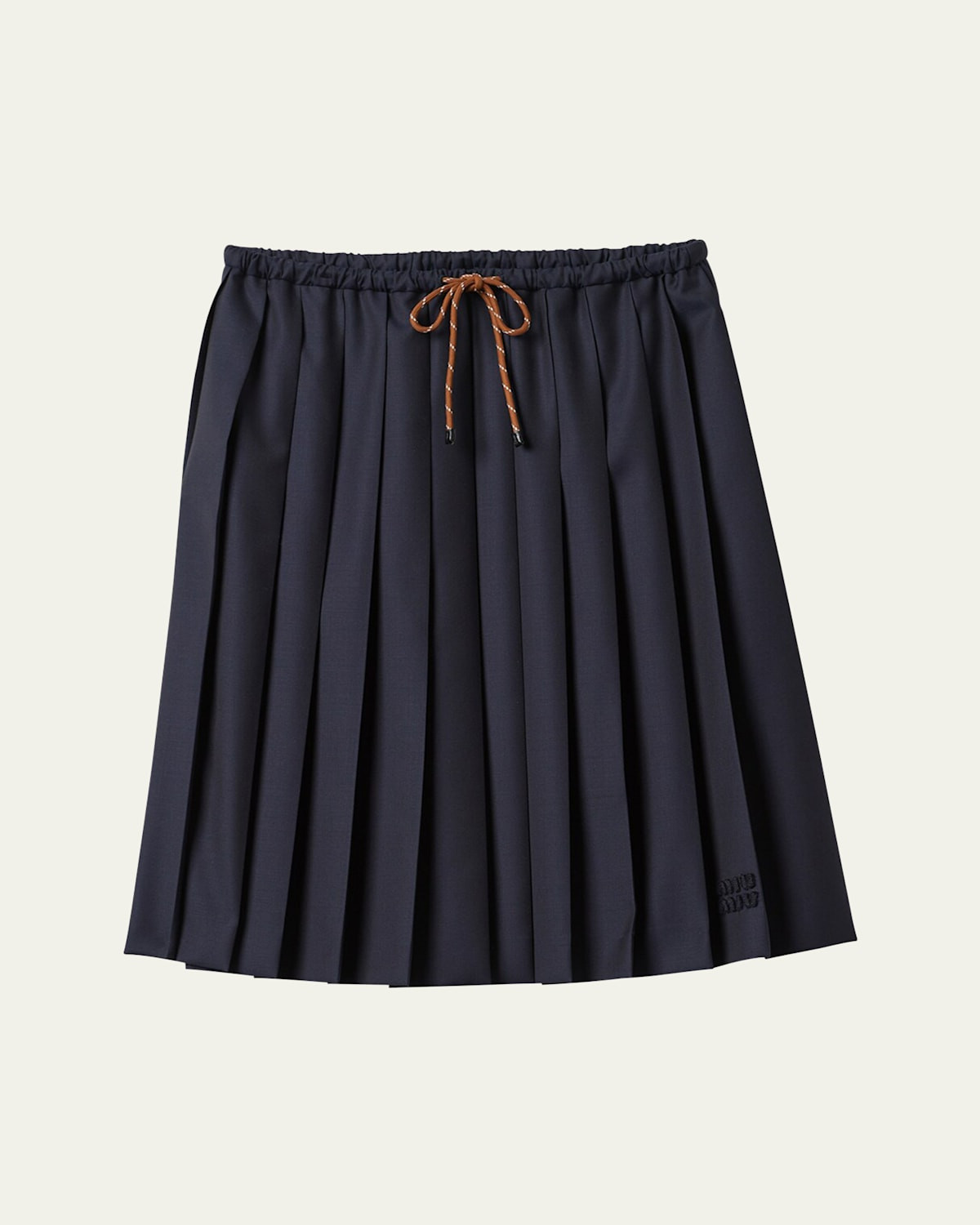 Pleated Drawstring Waistband Wool Skirt | Bergdorf Goodman