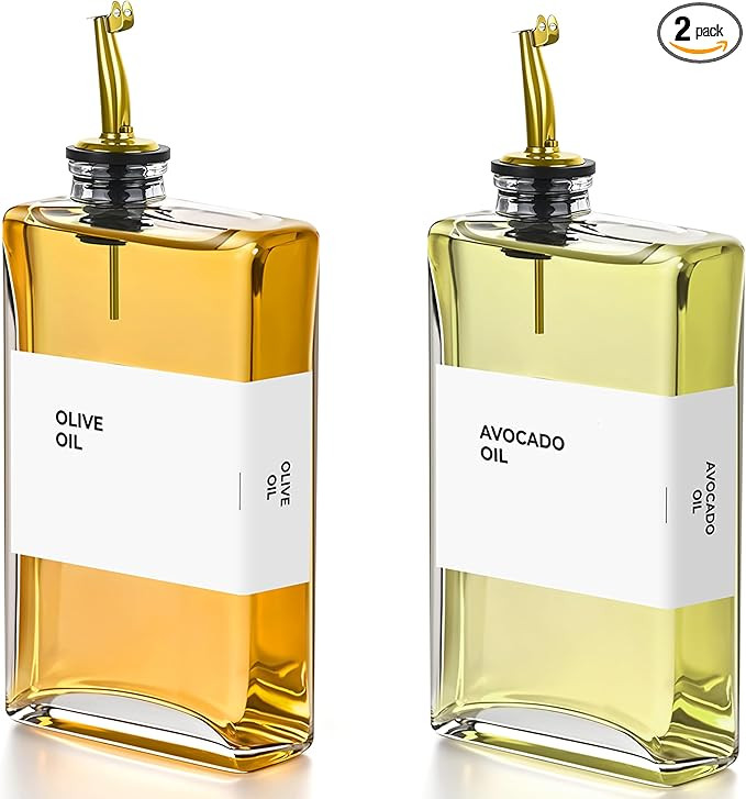 Olive Oil Dispenser Bottle - Includes 44 Kitchen Essential Labels - Cooking Oil Bottles for Kitch... | Amazon (US)